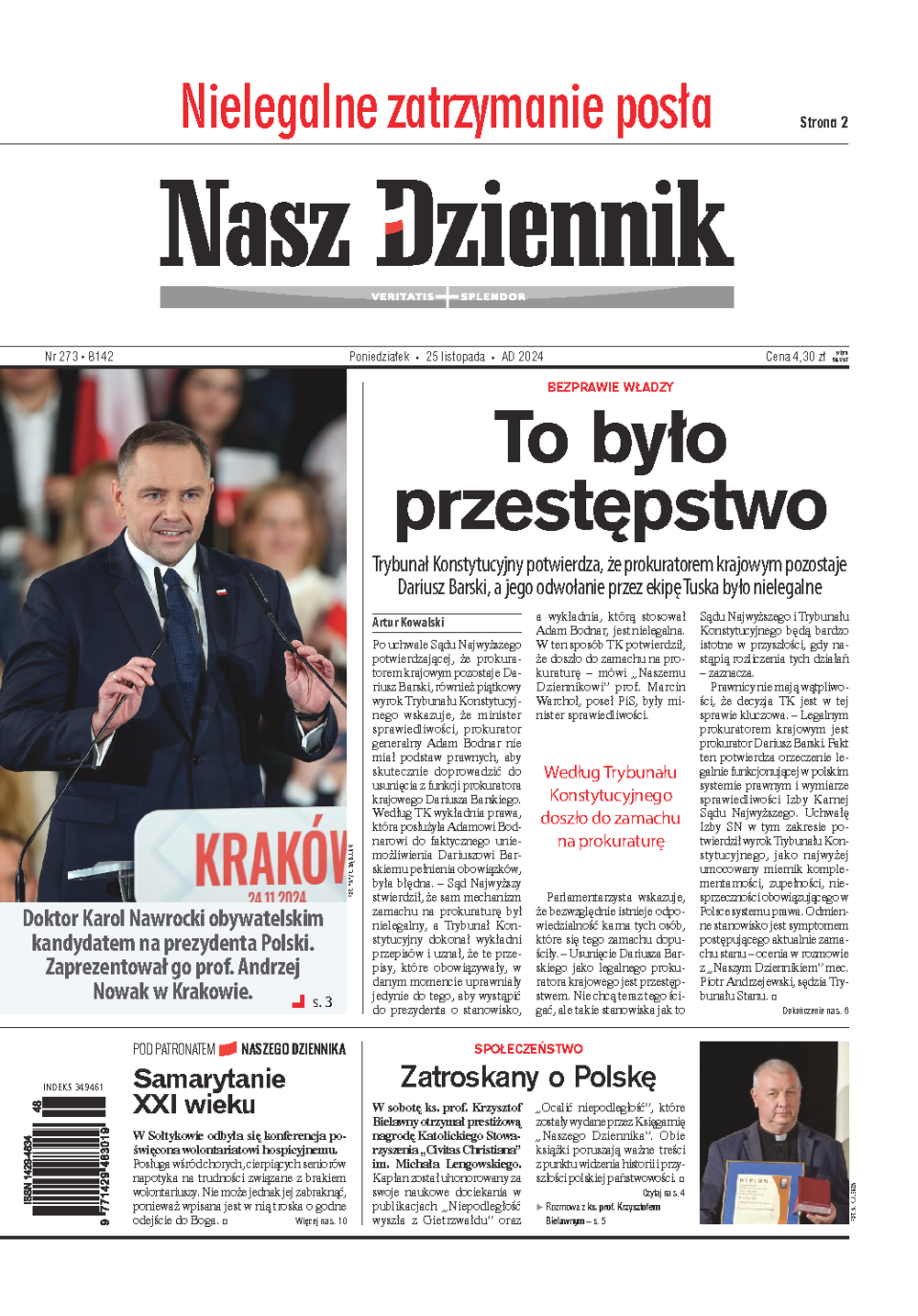 Nasz Dziennik z dnia 25.11.2024 wydanie PDF