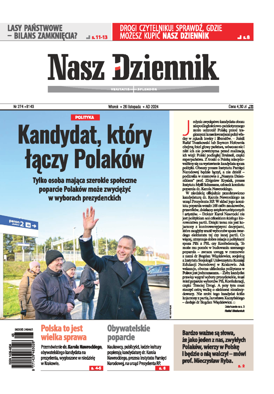Nasz Dziennik z dnia 26.11.2024 wydanie PDF