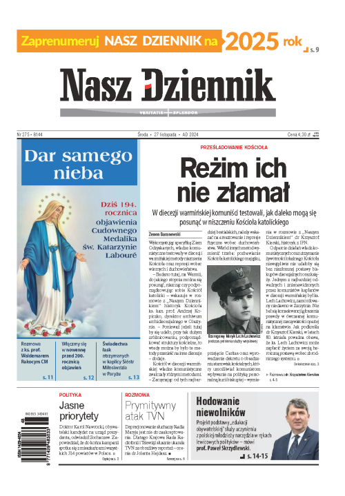 Nasz Dziennik z dnia 27.11.2024 wydanie PDF