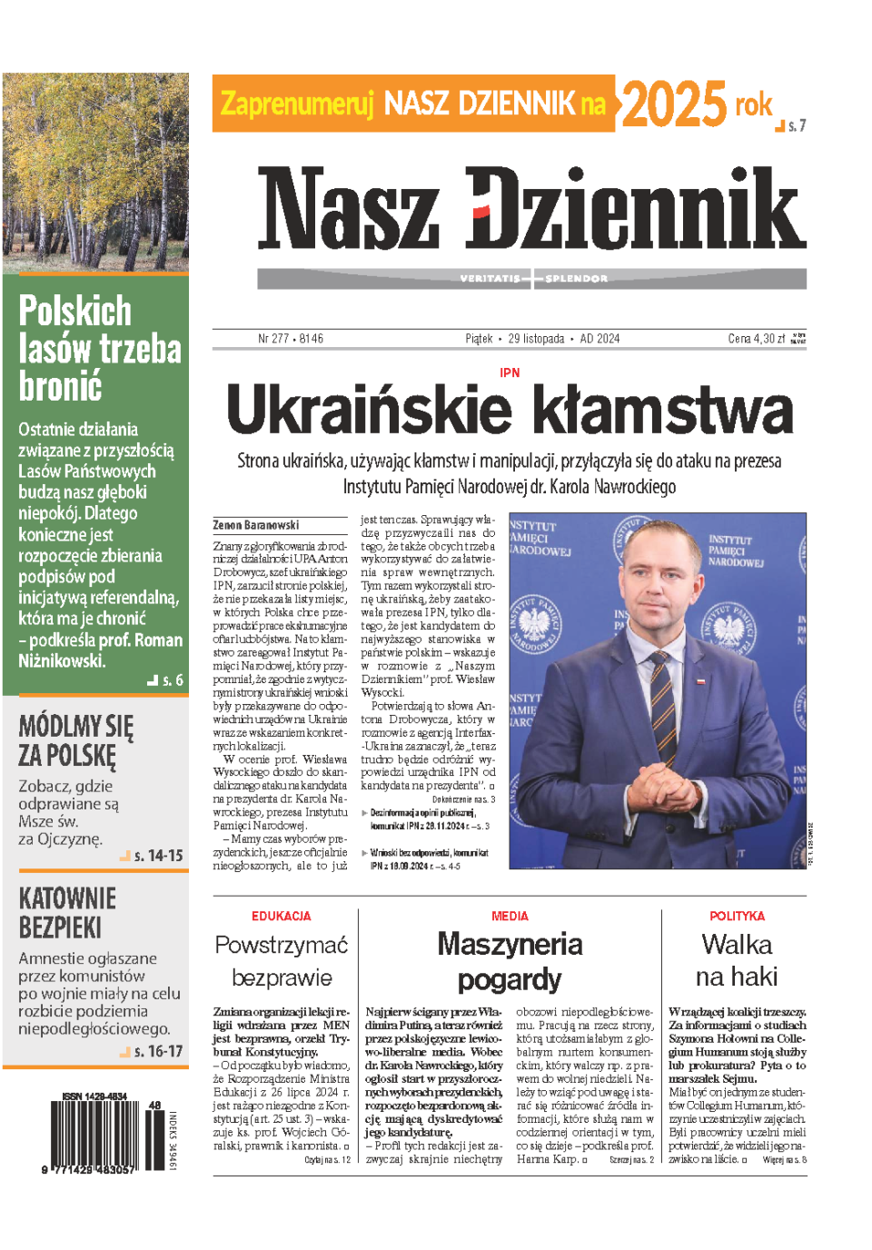 Nasz Dziennik z dnia 29.11.2024 wydanie PDF