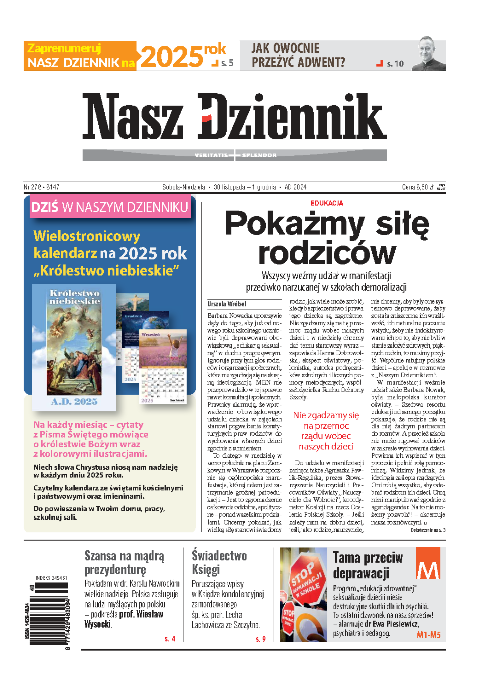 Nasz Dziennik z dnia 30.11.2024 wydanie PDF