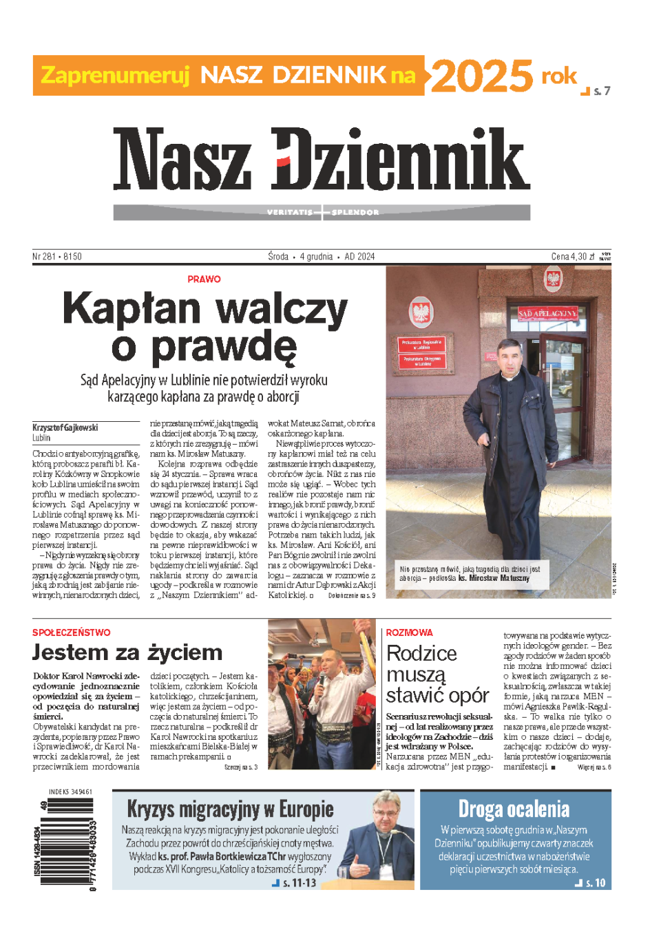 Nasz Dziennik z dnia 04.12.2024 wydanie PDF