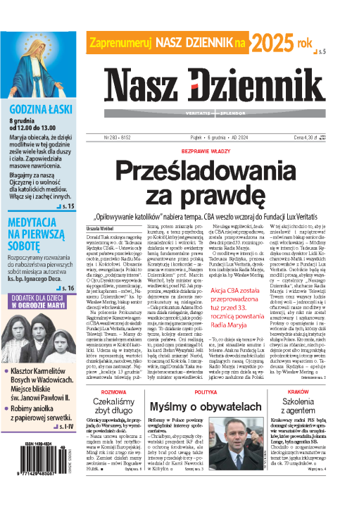 Nasz Dziennik z dnia 06.12.2024 wydanie PDF