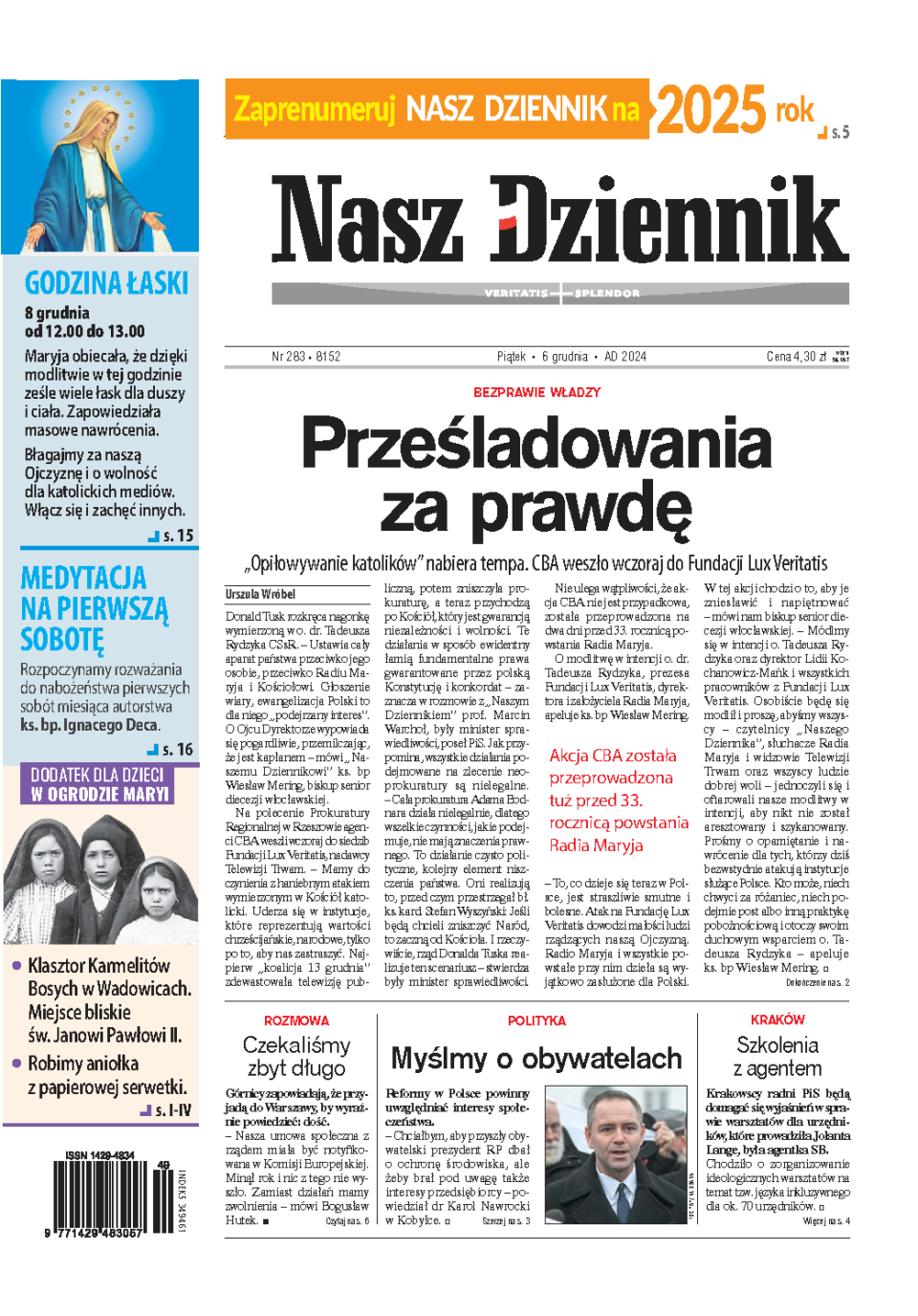 Nasz Dziennik z dnia 06.12.2024 wydanie PDF