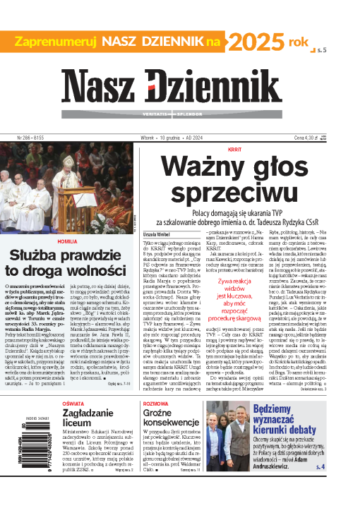 Nasz Dziennik z dnia 10.12.2024 wydanie PDF