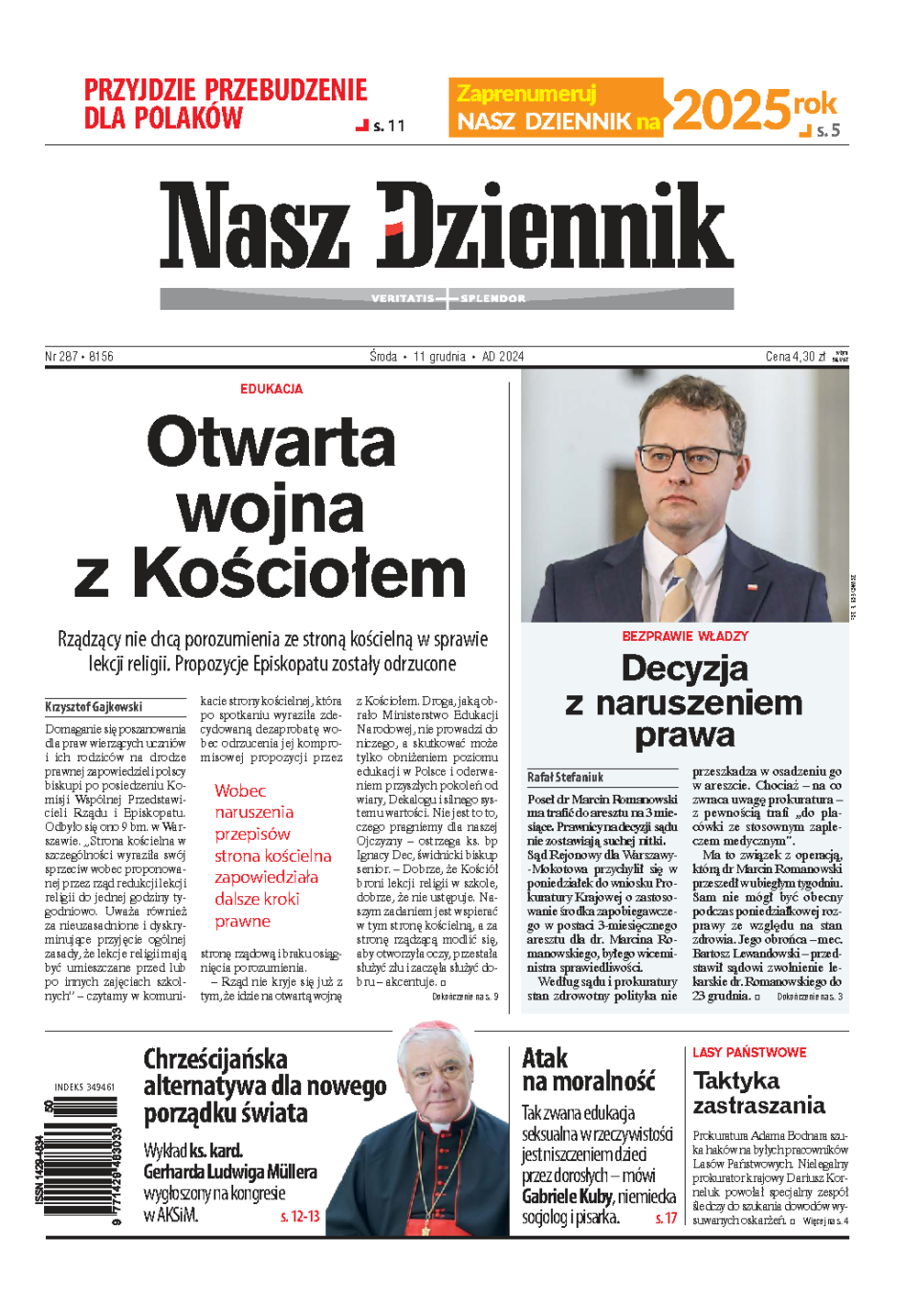 Nasz Dziennik z dnia 11.12.2024 wydanie PDF