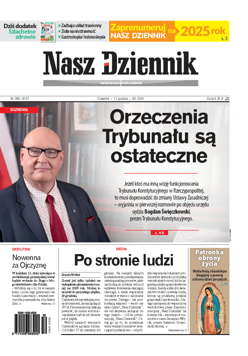 Nasz Dziennik z dnia 12.12.2024 wydanie PDF