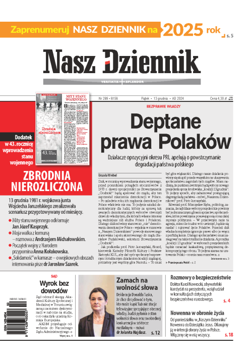 Nasz Dziennik z dnia 13.12.2024 wydanie PDF