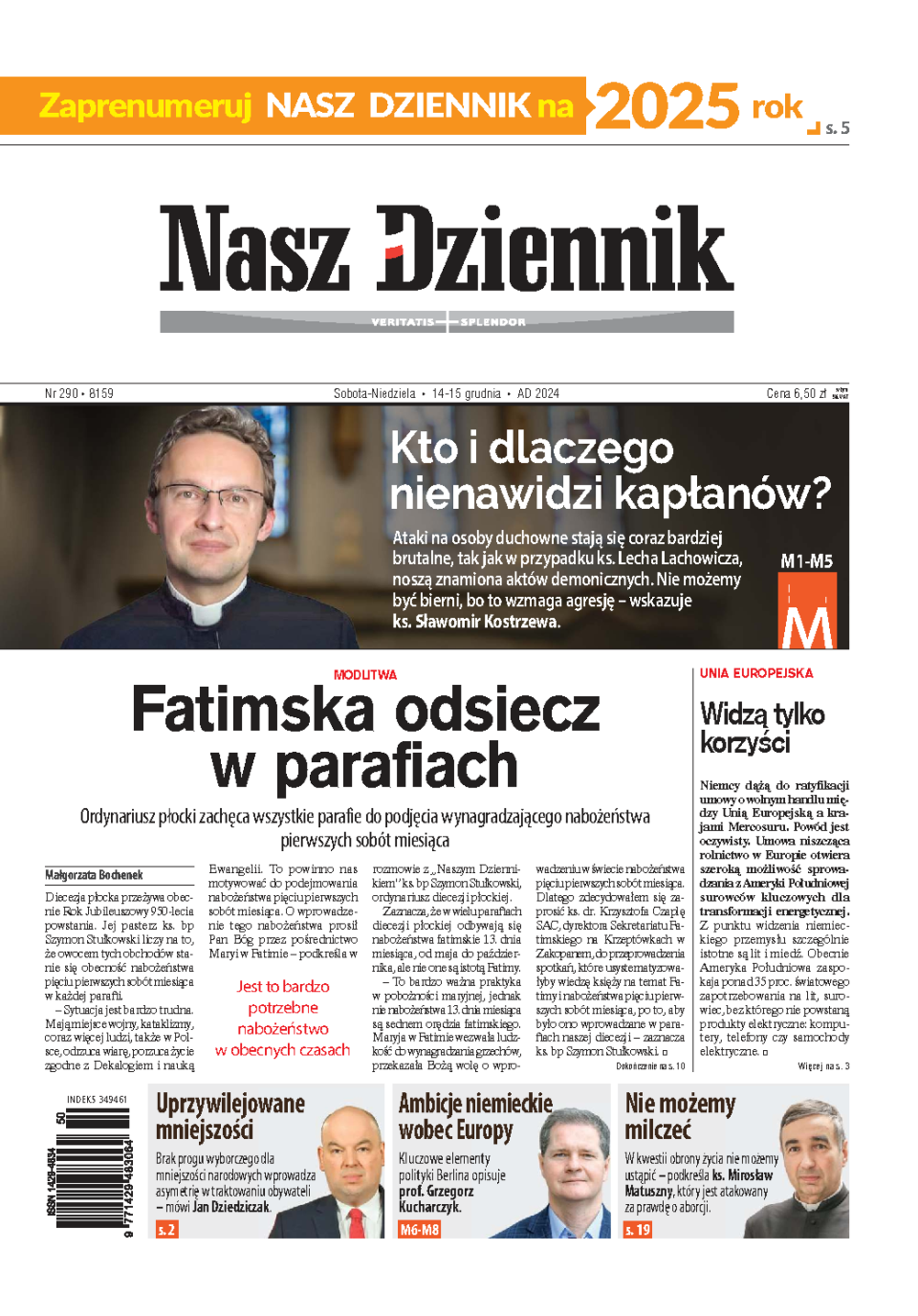 Nasz Dziennik z dnia 14.12.2024 wydanie PDF