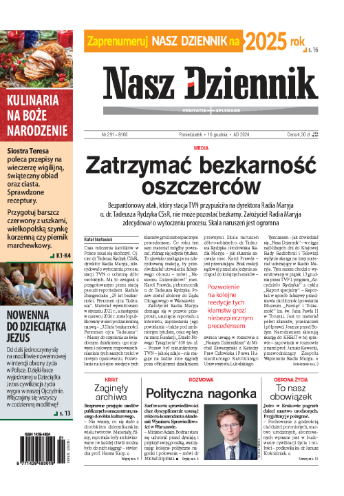 Nasz Dziennik z dnia 16.12.2024 wydanie PDF