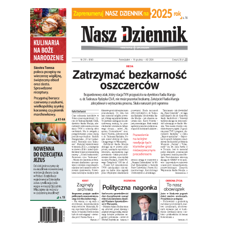 Nasz Dziennik z dnia 16.12.2024 wydanie PDF