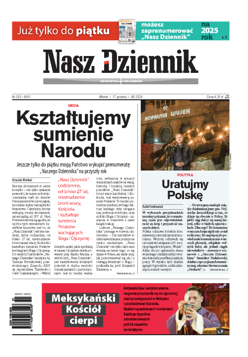 Nasz Dziennik z dnia 17.12.2024 wydanie PDF