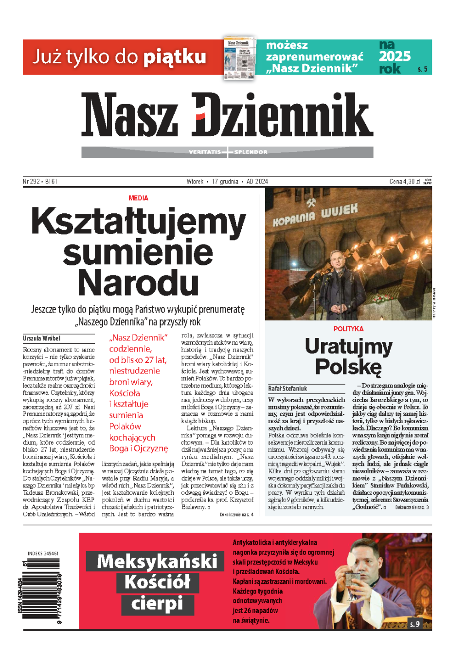 Nasz Dziennik z dnia 17.12.2024 wydanie PDF