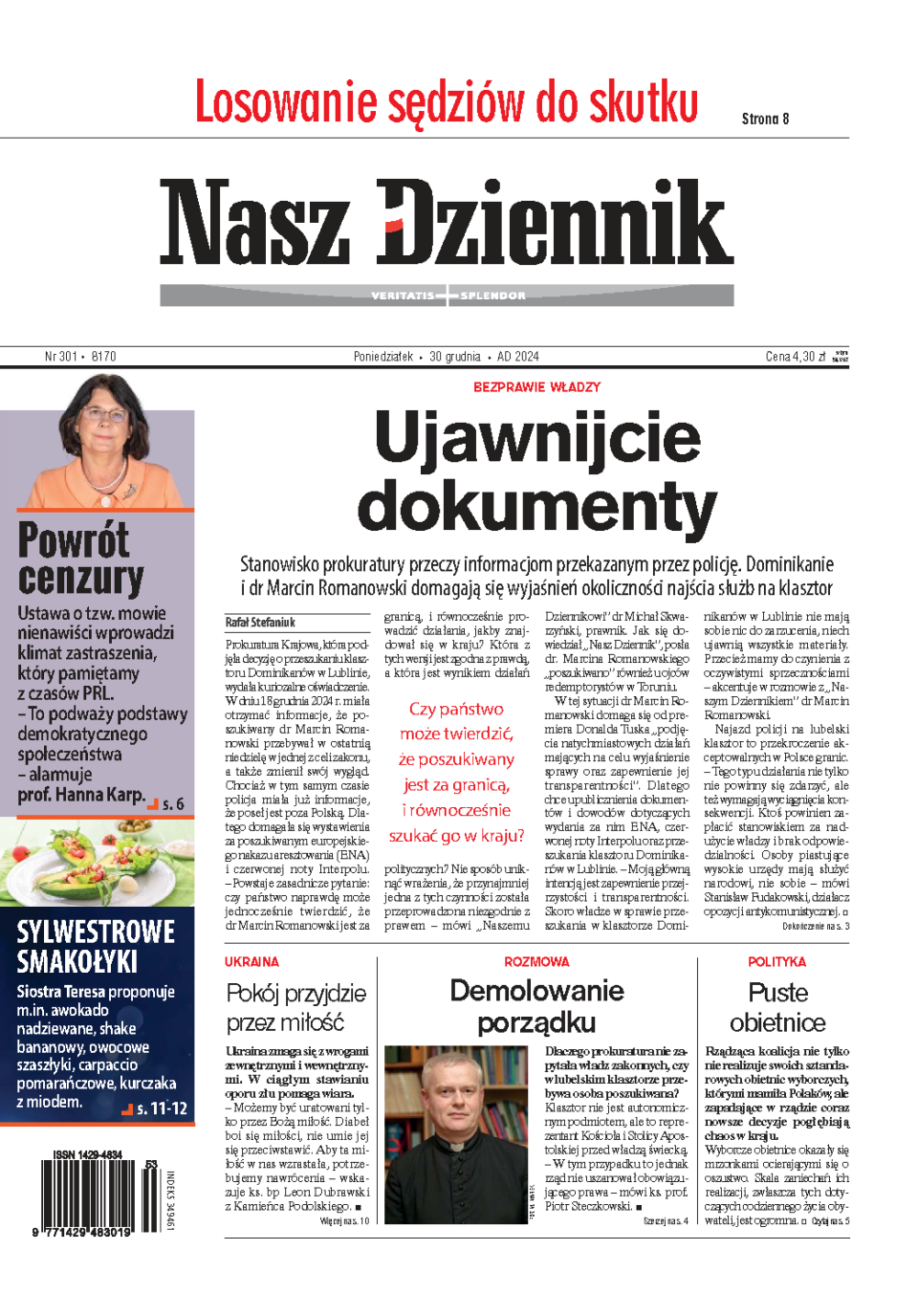 Nasz Dziennik z dnia 30.12.2024 wydanie PDF