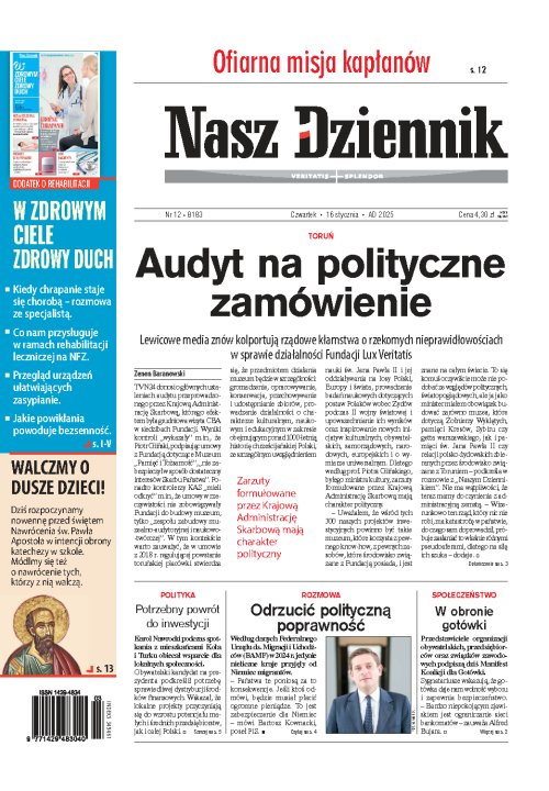 Nasz Dziennik z dnia 16.01.2025 wydanie PDF