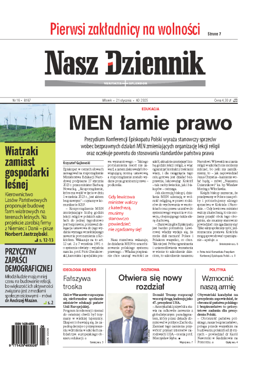 Nasz Dziennik z dnia 21.01.2025 wydanie PDF