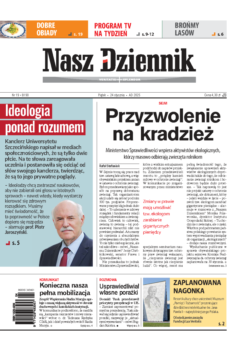Nasz Dziennik z dnia 24.01.2025 wydanie PDF