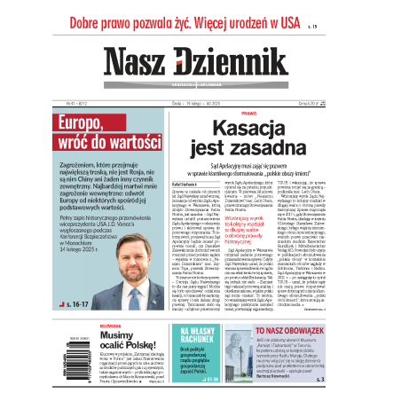 Nasz Dziennik z dnia 19.02.2025 wydanie PDF