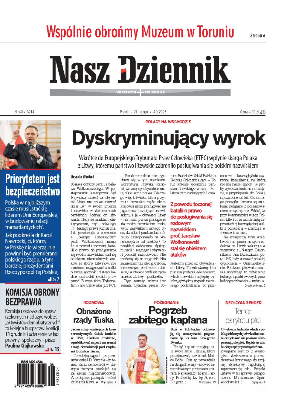 Nasz Dziennik z dnia 21.02.2025 wydanie PDF