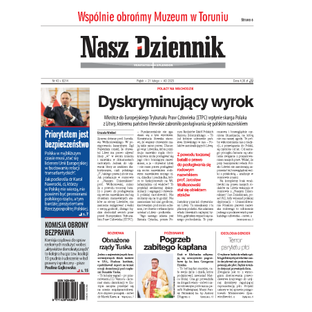 Nasz Dziennik z dnia 21.02.2025 wydanie PDF