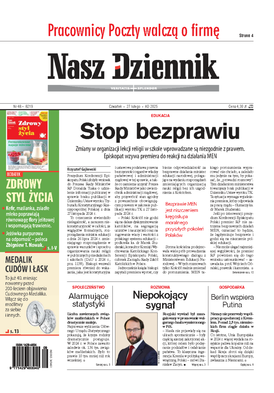 Nasz Dziennik z dnia 27.02.2025 wydanie PDF