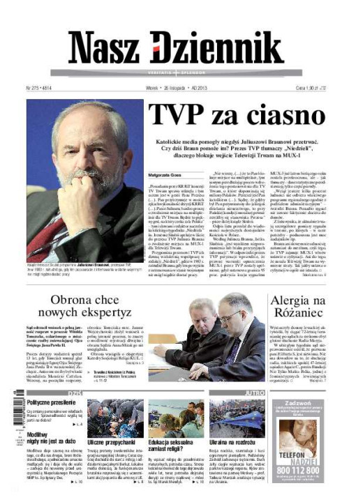 Nasz Dziennik z dnia 26.11.2013 wydanie PDF