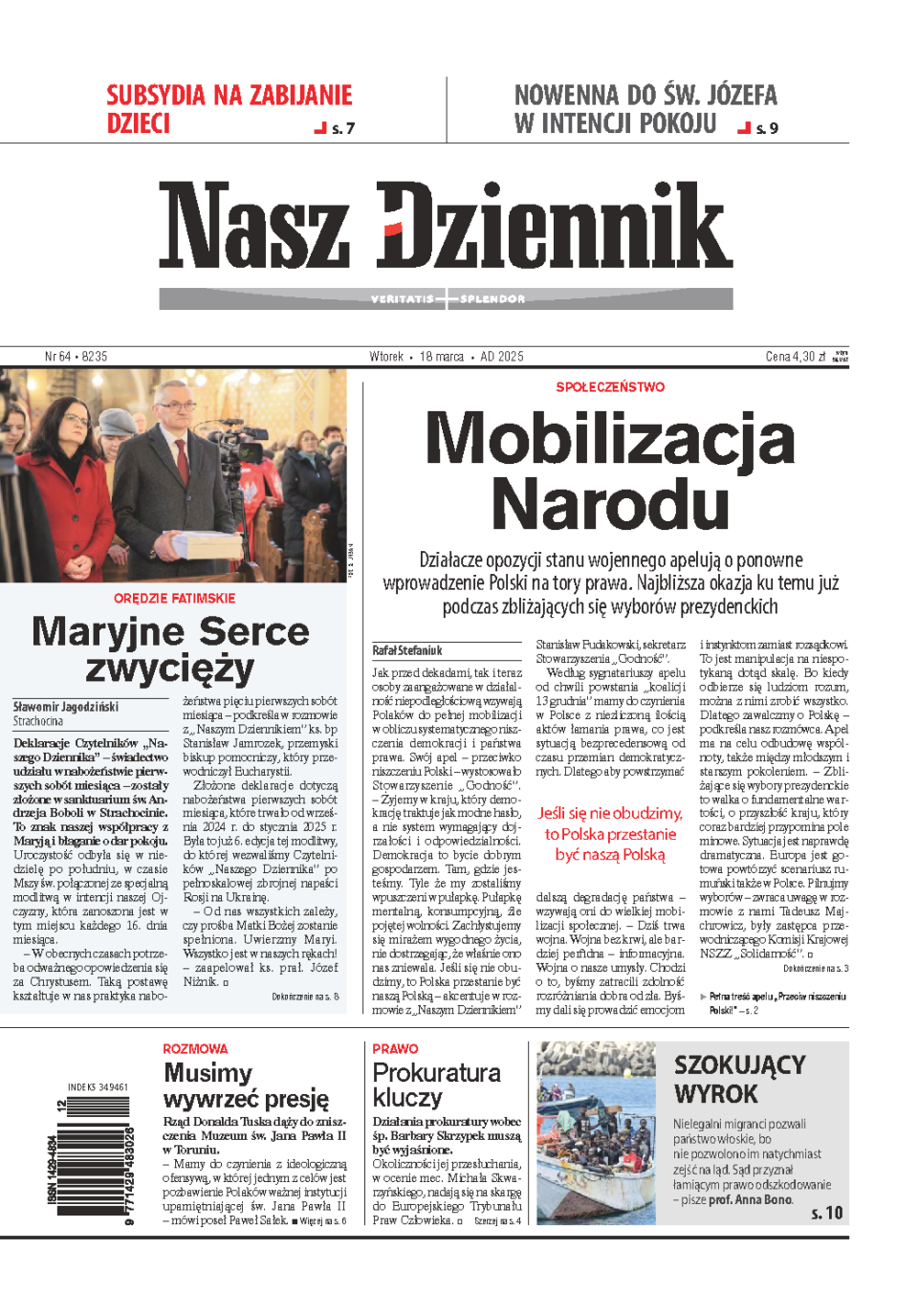 Nasz Dziennik z dnia 18.03.2025 wydanie PDF