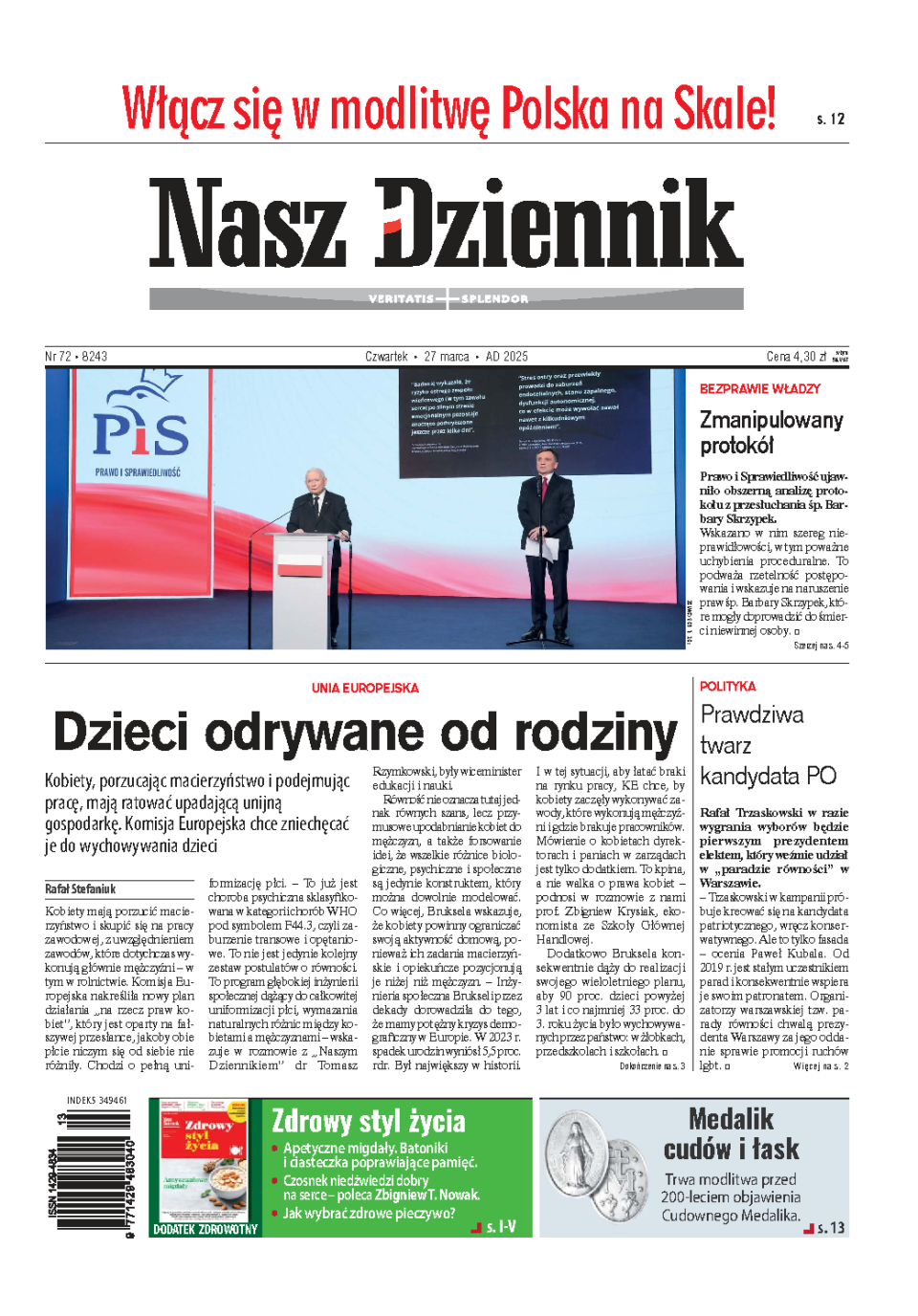 Nasz Dziennik z dnia 27.03.2025 wydanie PDF