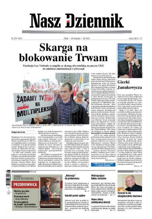 Nasz Dziennik z dnia 29.11.2013 wydanie PDF