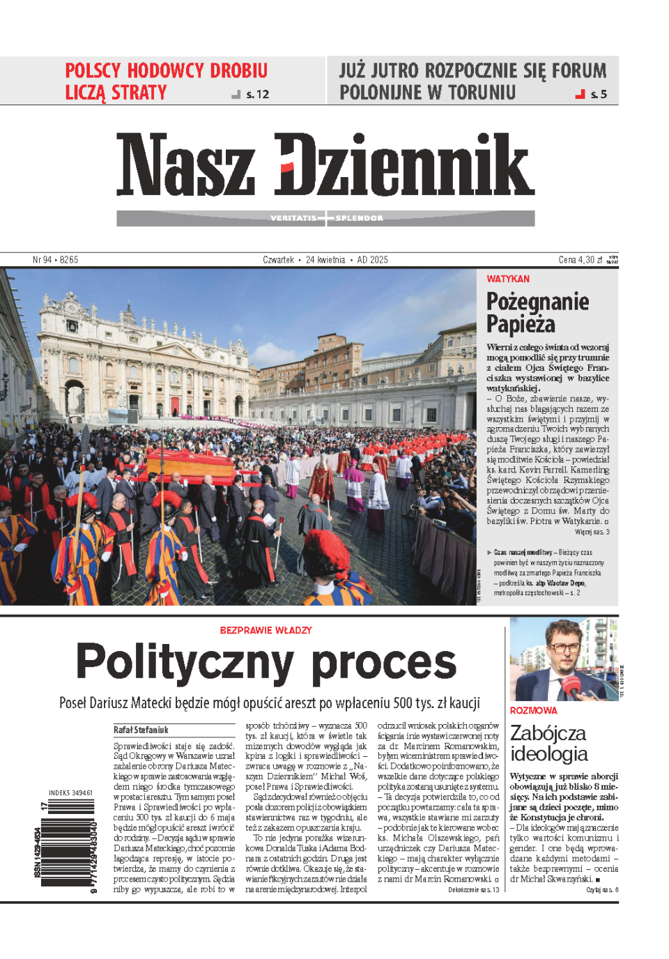 Nasz Dziennik z dnia 24.04.2025 wydanie PDF