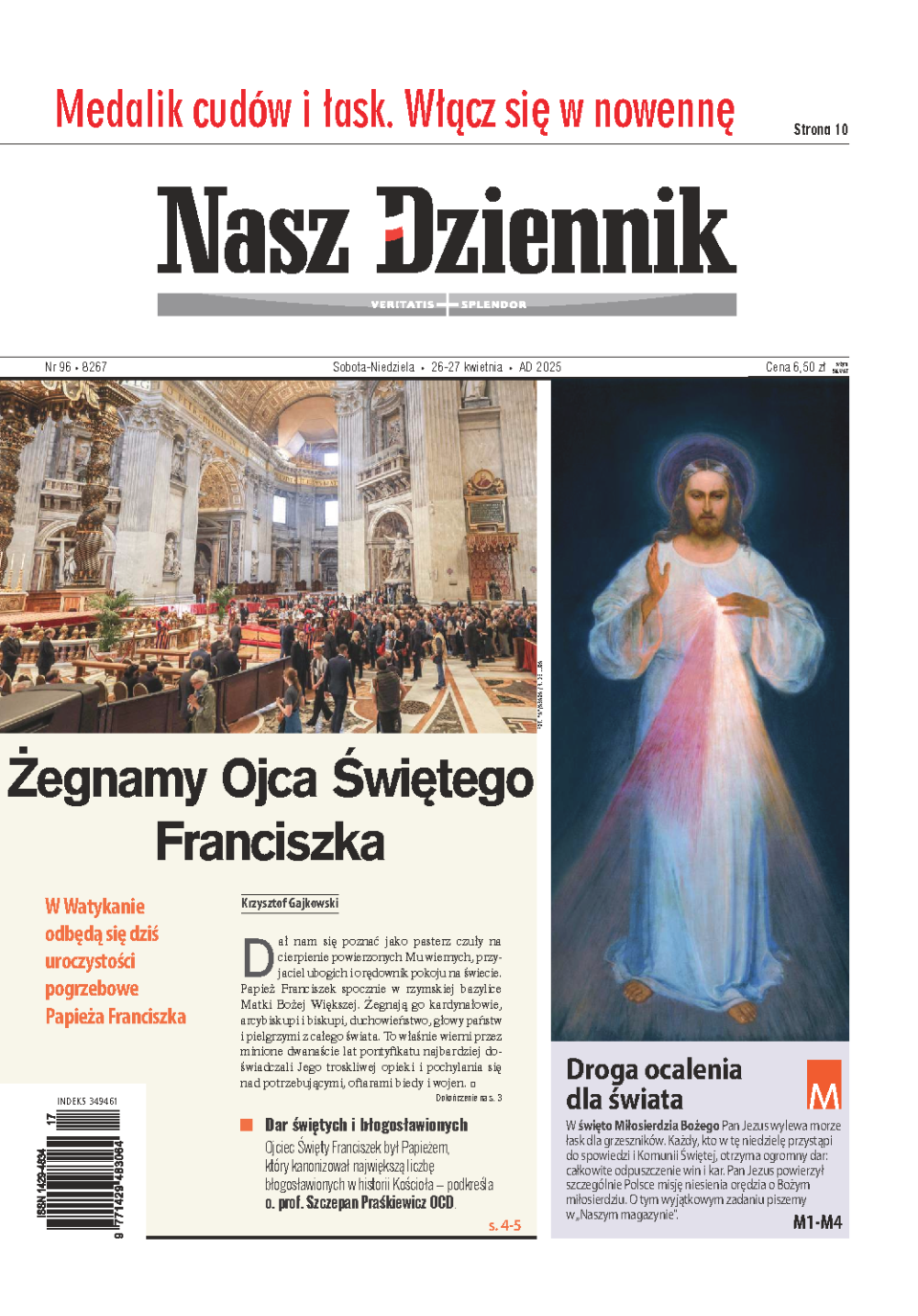 Nasz Dziennik z dnia 26.04.2025 wydanie PDF