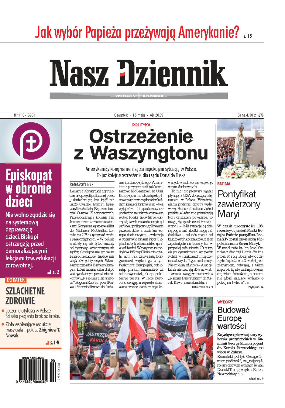 Nasz Dziennik z dnia 15.05.2025 wydanie PDF