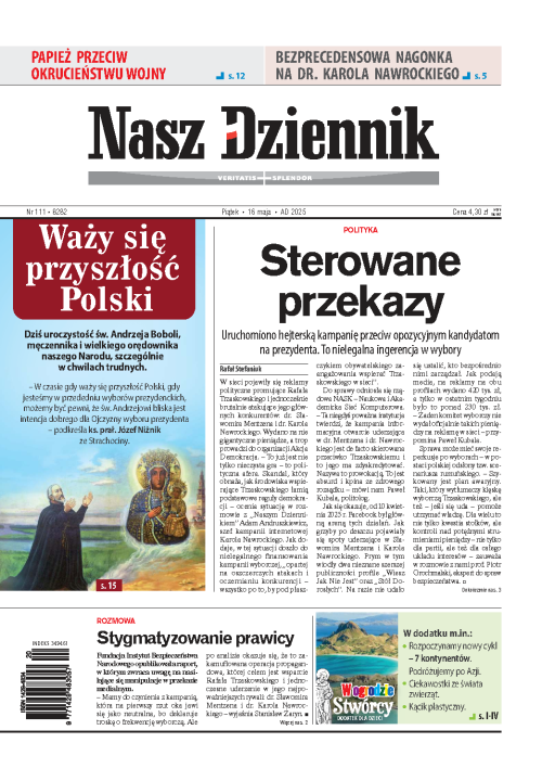 Nasz Dziennik z dnia 16.05.2025 wydanie PDF
