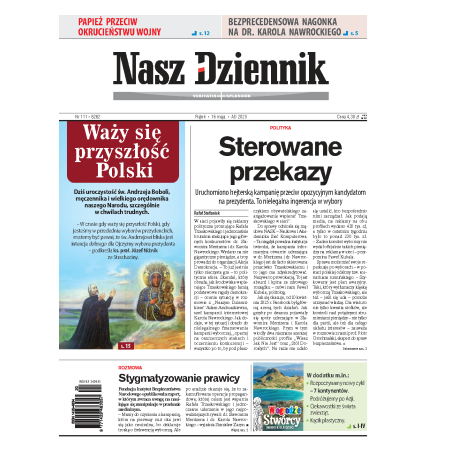 Nasz Dziennik z dnia 16.05.2025 wydanie PDF