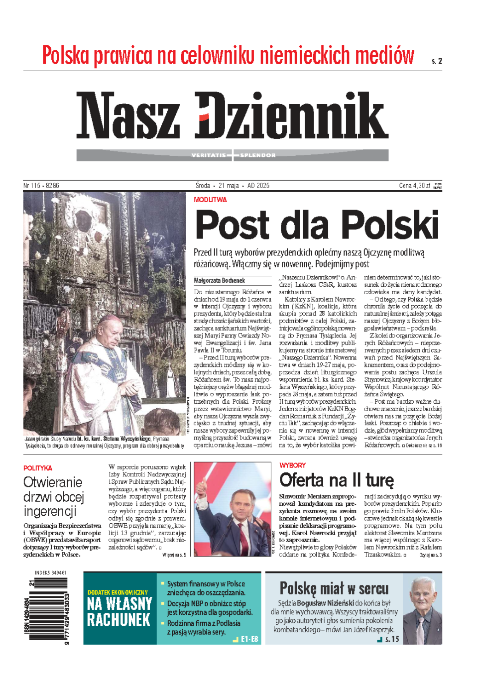 Nasz Dziennik z dnia 21.05.2025 wydanie PDF