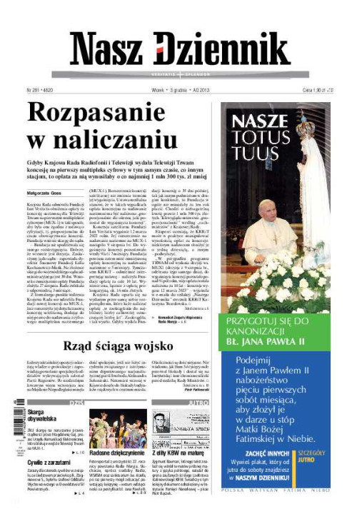 Nasz Dziennik z dnia 03.12.2013 wydanie PDF