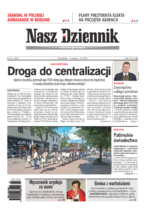 Nasz Dziennik z dnia 09.06.2025 wydanie PDF