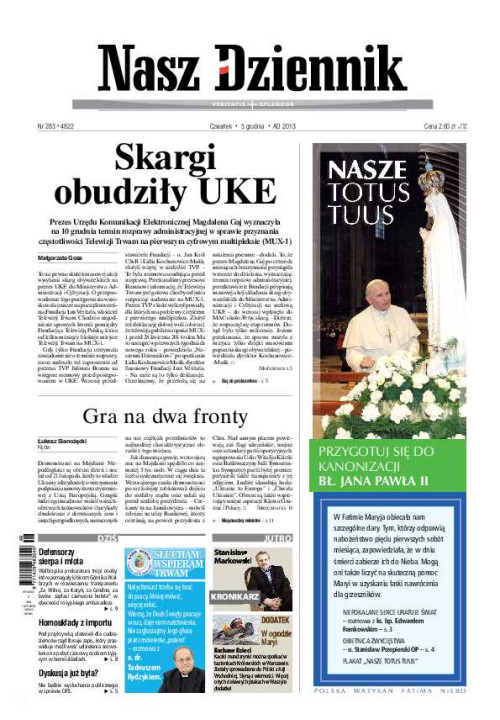 Nasz Dziennik z dnia 05.12.2013 wydanie PDF