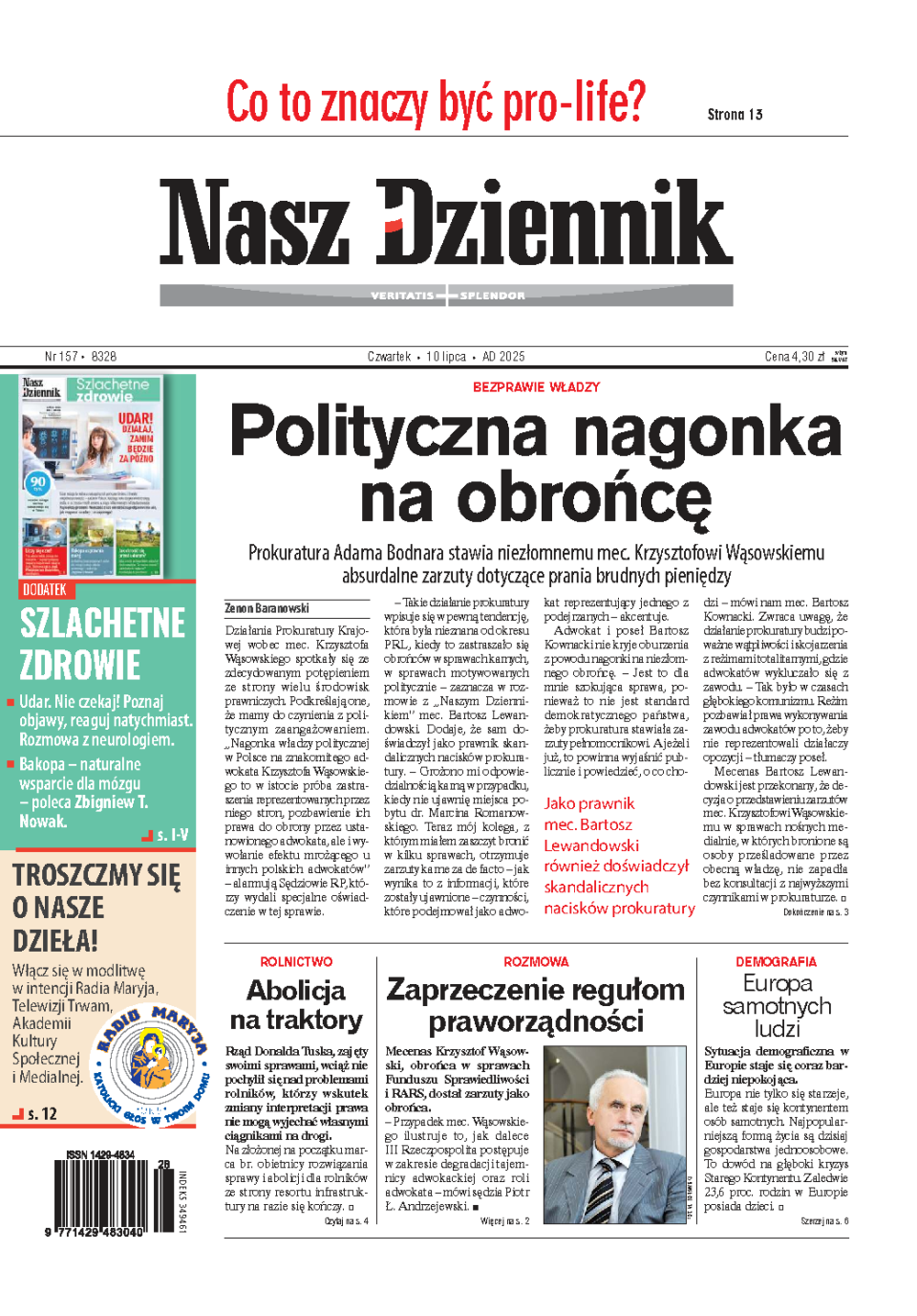 Nasz Dziennik z dnia 10.07.2025 wydanie PDF
