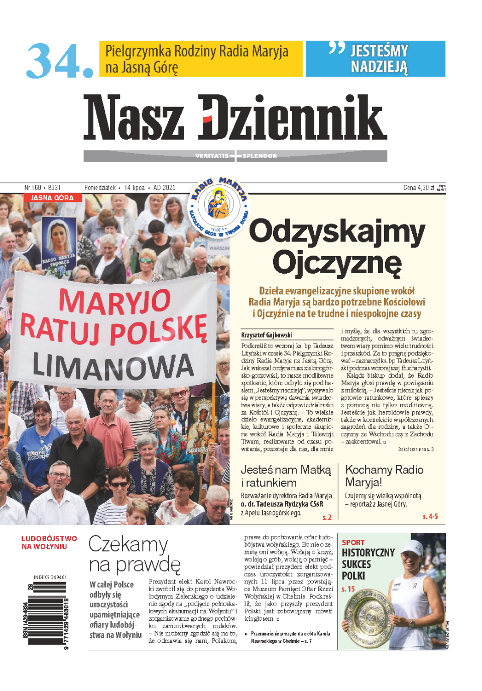 Nasz Dziennik z dnia 14.07.2025 wydanie PDF