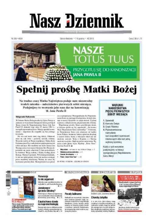 Nasz Dziennik z dnia 07.12.2013 wydanie PDF