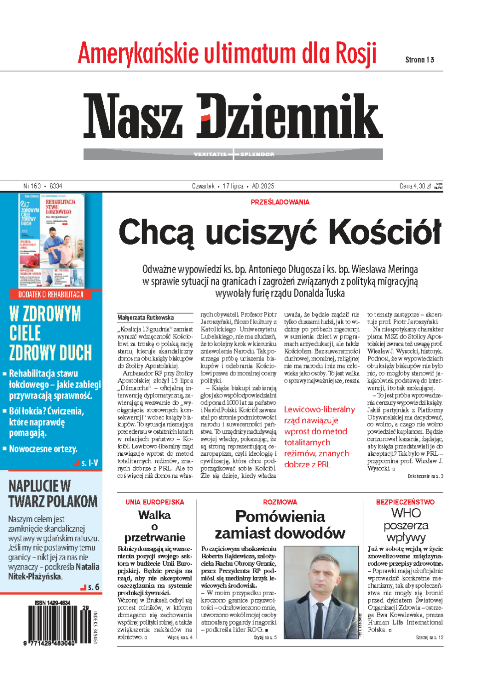 Nasz Dziennik z dnia 17.07.2025 wydanie PDF