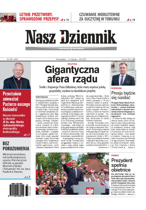 Nasz Dziennik z dnia 11.08.2025 wydanie PDF