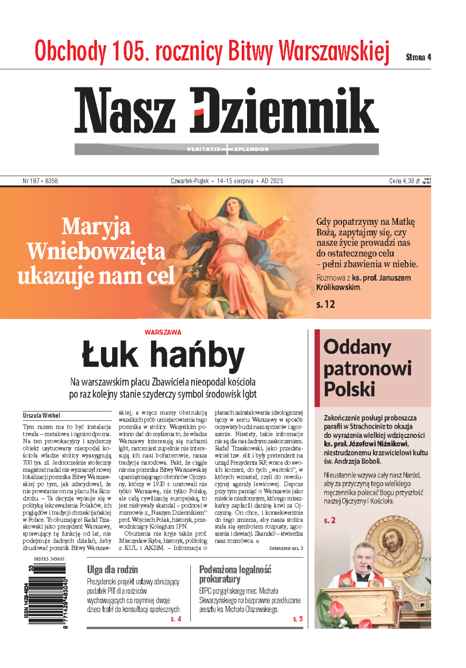 Nasz Dziennik z dnia 14.08.2025 wydanie PDF
