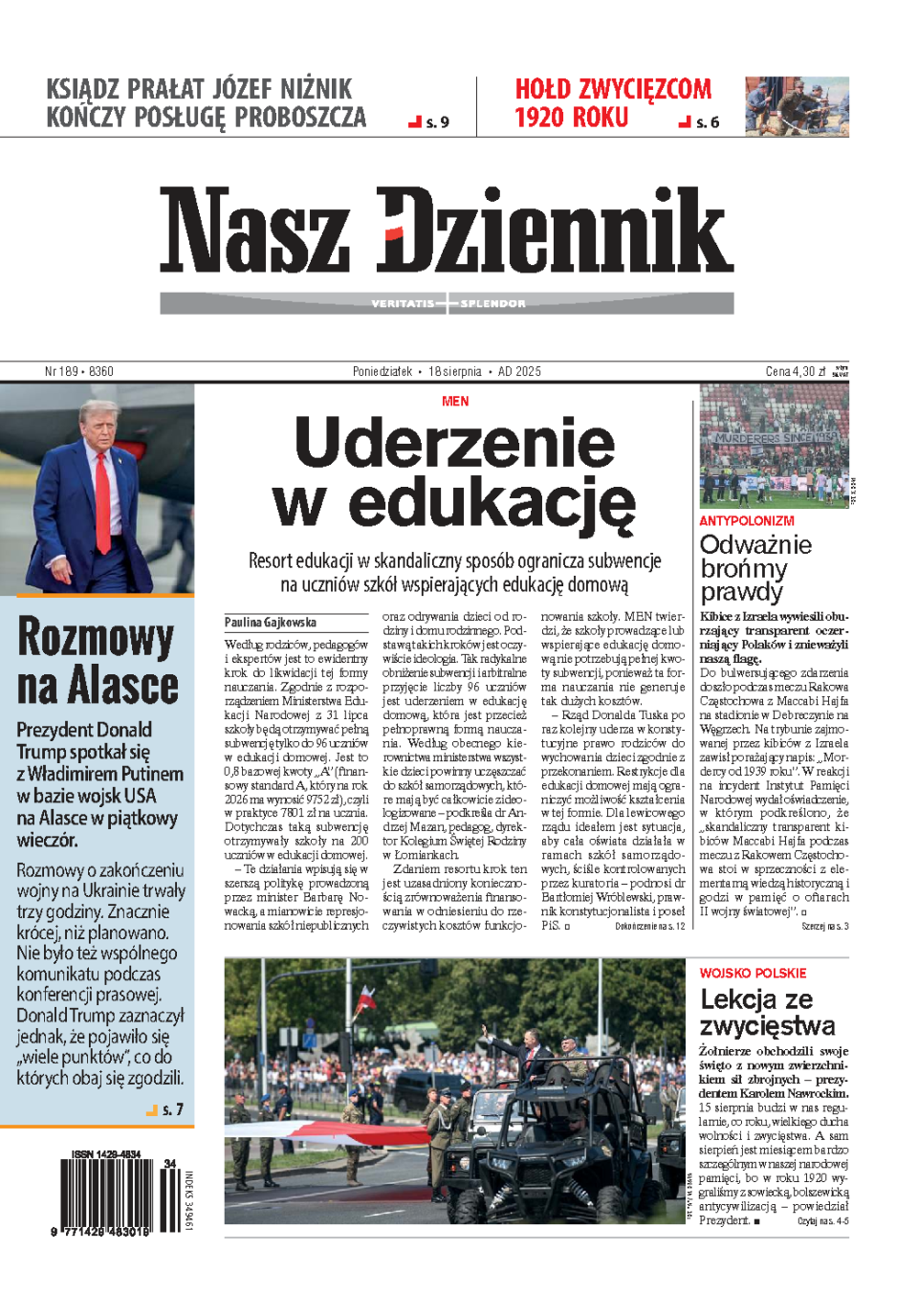 Nasz Dziennik z dnia 18.08.2025 wydanie PDF