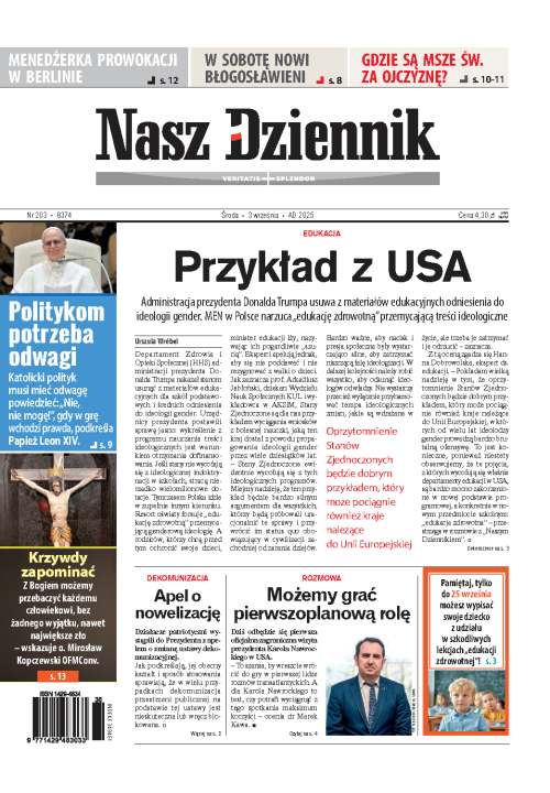 Nasz Dziennik z dnia 03.09.2025 wydanie PDF