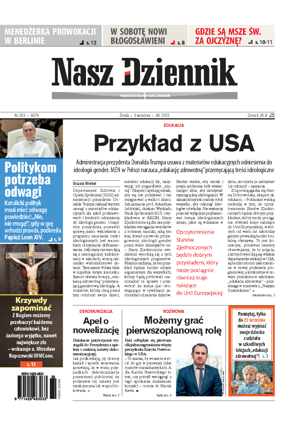 Nasz Dziennik z dnia 03.09.2025 wydanie PDF