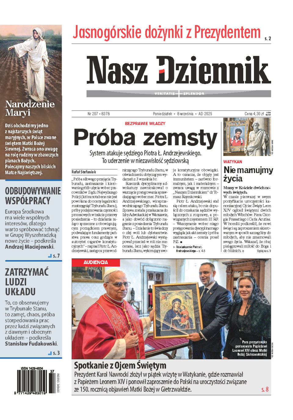 Nasz Dziennik z dnia 08.09.2025 wydanie PDF
