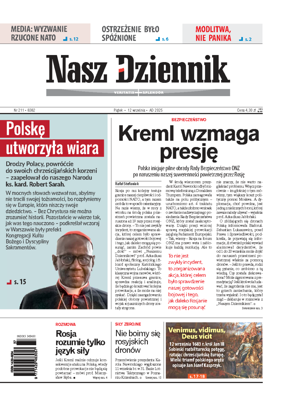 Nasz Dziennik z dnia 12.09.2025 wydanie PDF