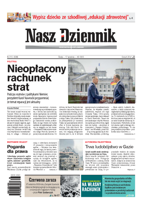 Nasz Dziennik z dnia 17.09.2025 wydanie PDF